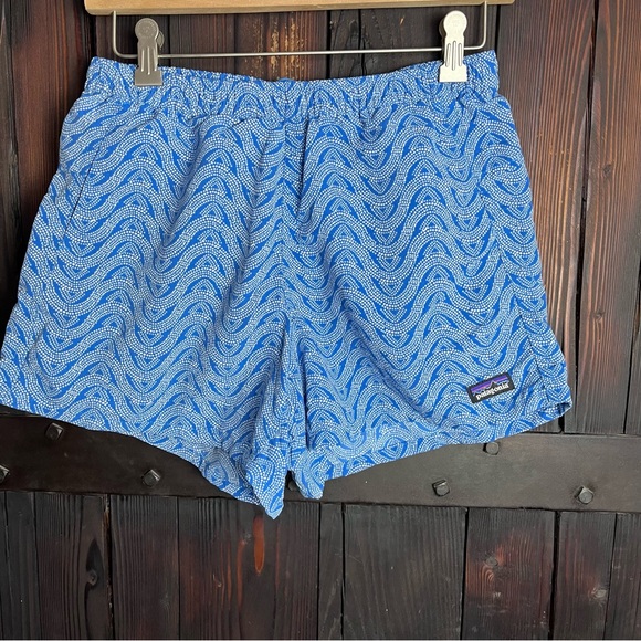 Patagonia Pants - Patagonia Blue Wave-Pattern shorts